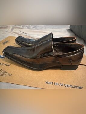 Giorgio Brutini Two-Tone Brown Leather Slip-On Loafers